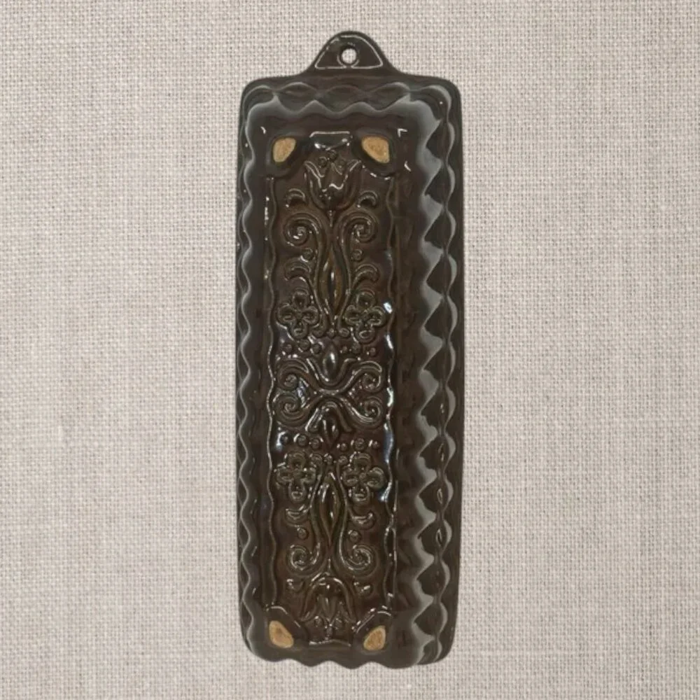West Germany Brown Glazed Loaf Bread Baking Pan Mold #958-34 New 12.5